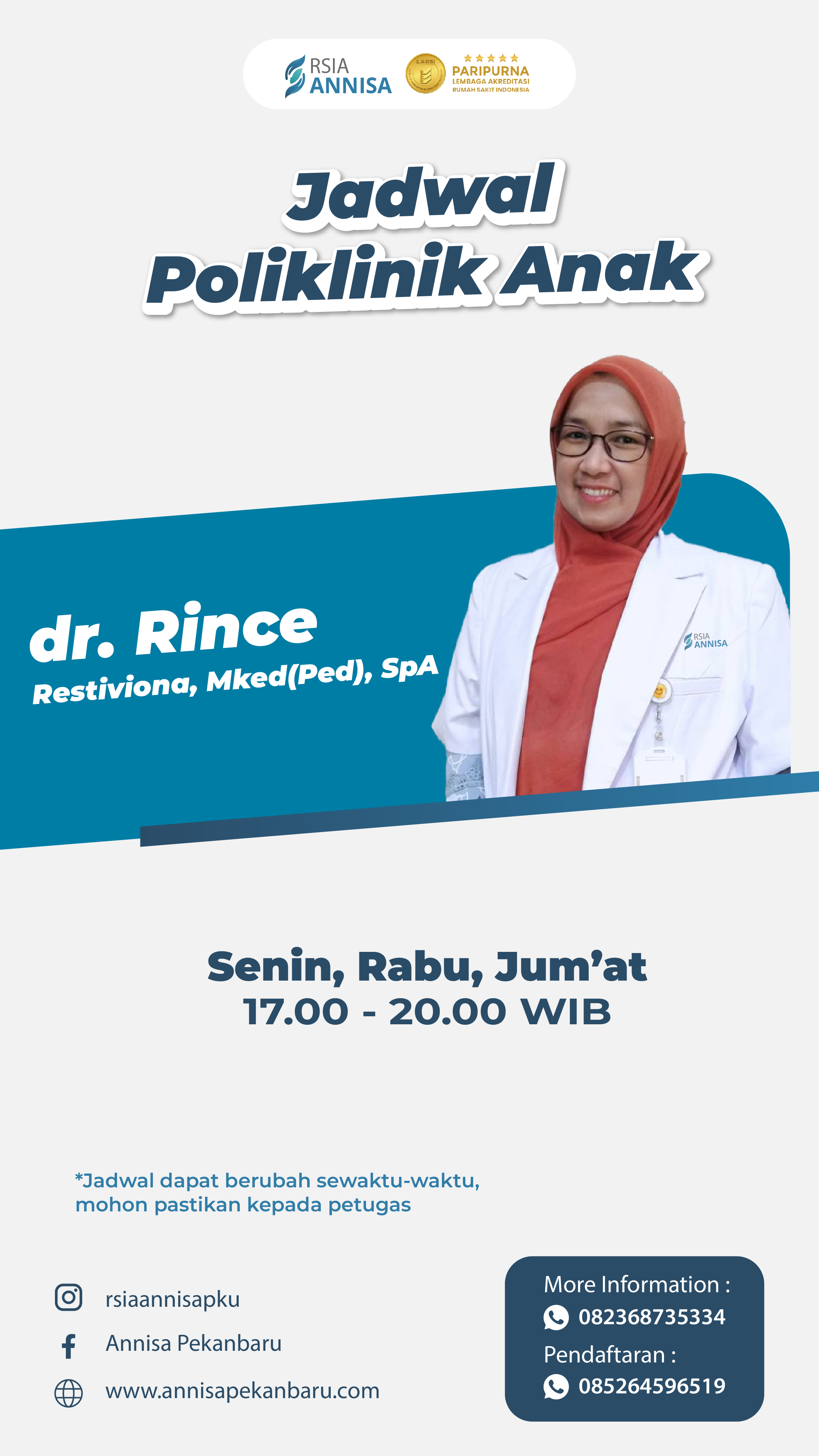 dr. Rince Restiviona, Mked(Ped), SpA