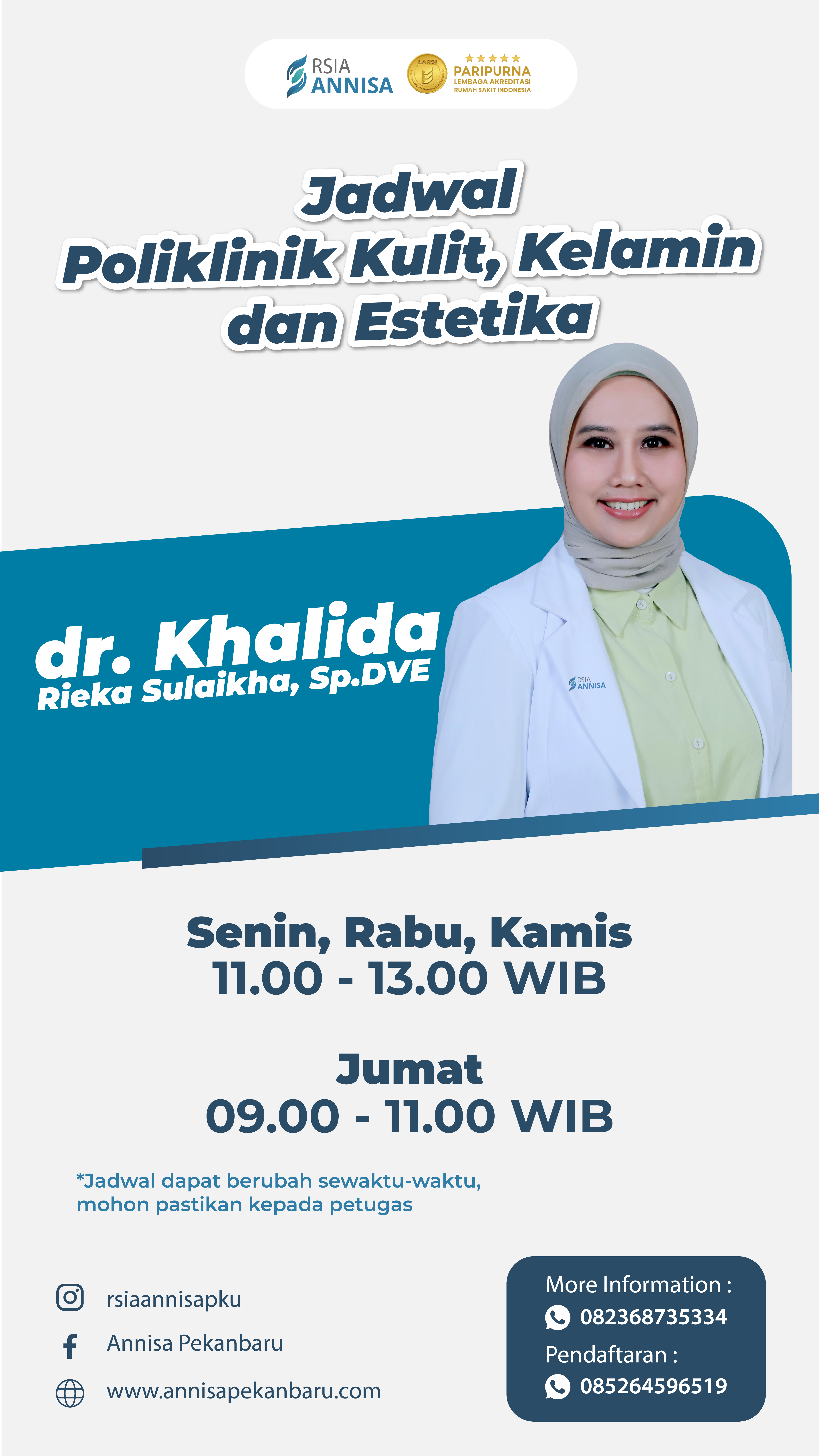 dr. Khalida Rieka Sulaikha, Sp.DVE
